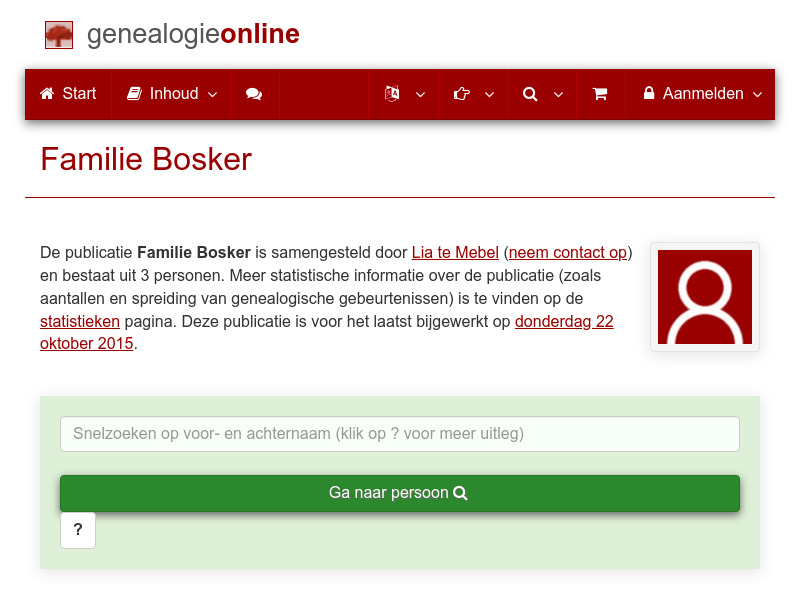 Screenshot van website