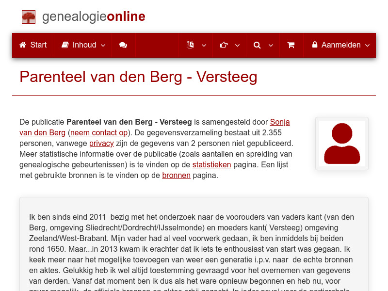 Screenshot van website