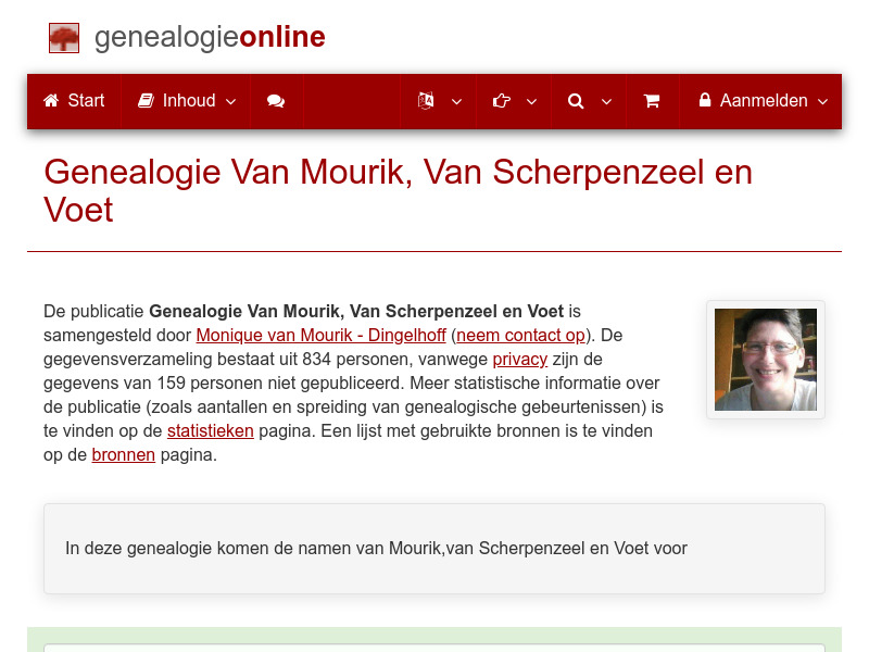 Screenshot van website