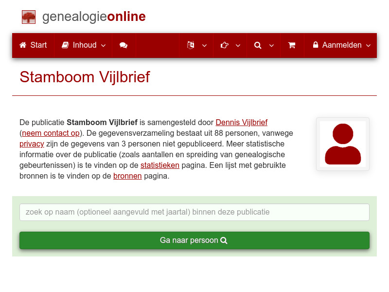 Screenshot van website
