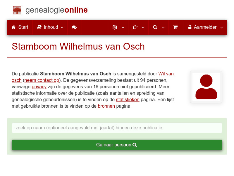 Screenshot van website