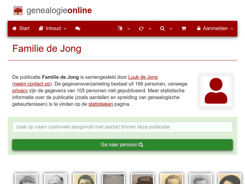 Screenshot van website