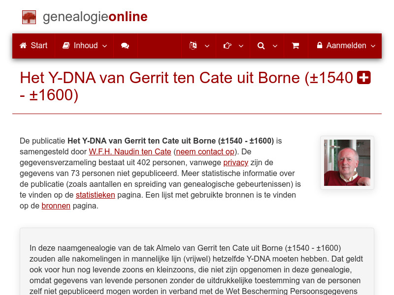 Screenshot van website