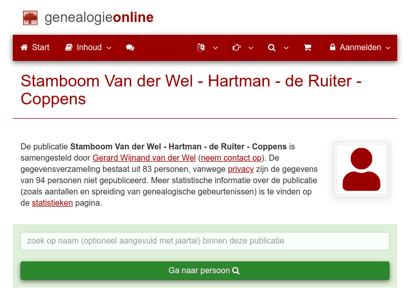 Screenshot van website