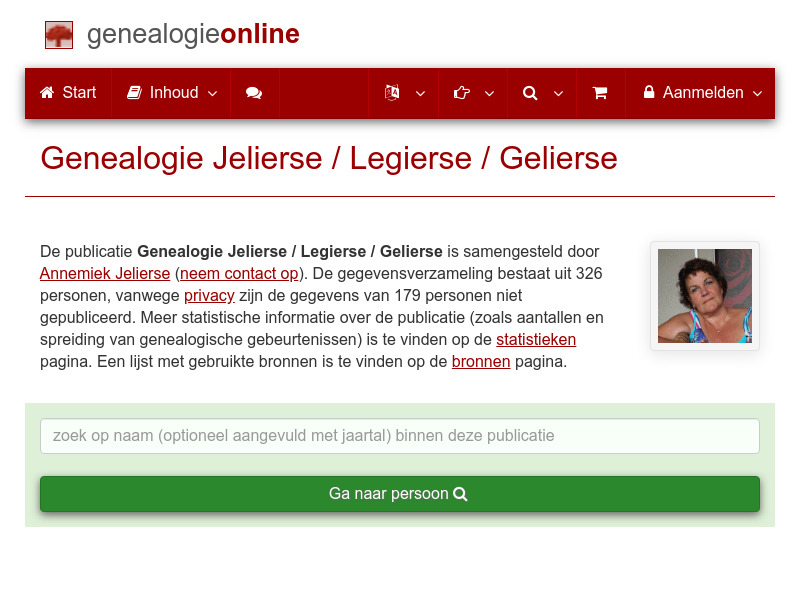 Screenshot van website