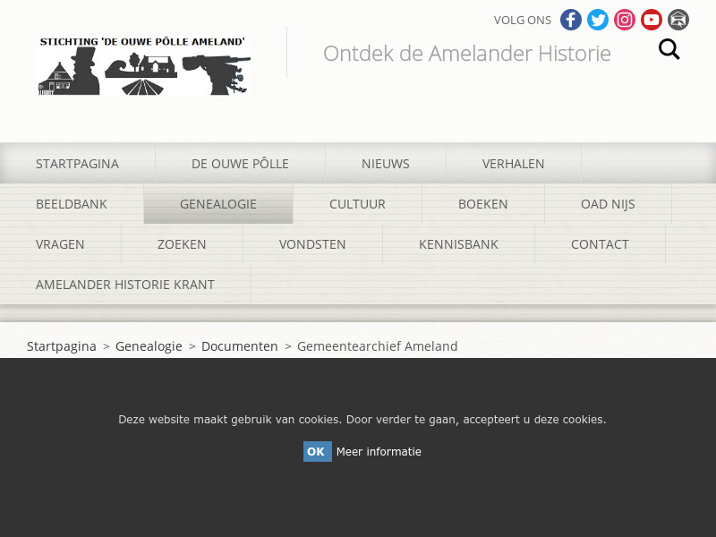 Screenshot van website