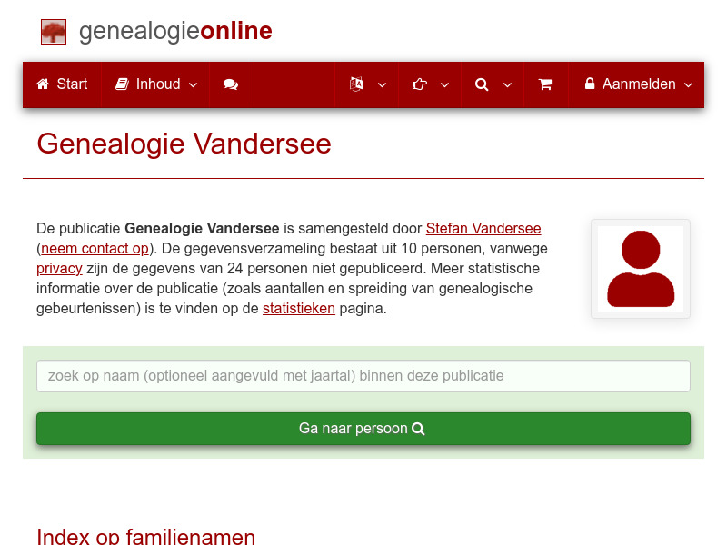 Screenshot van website