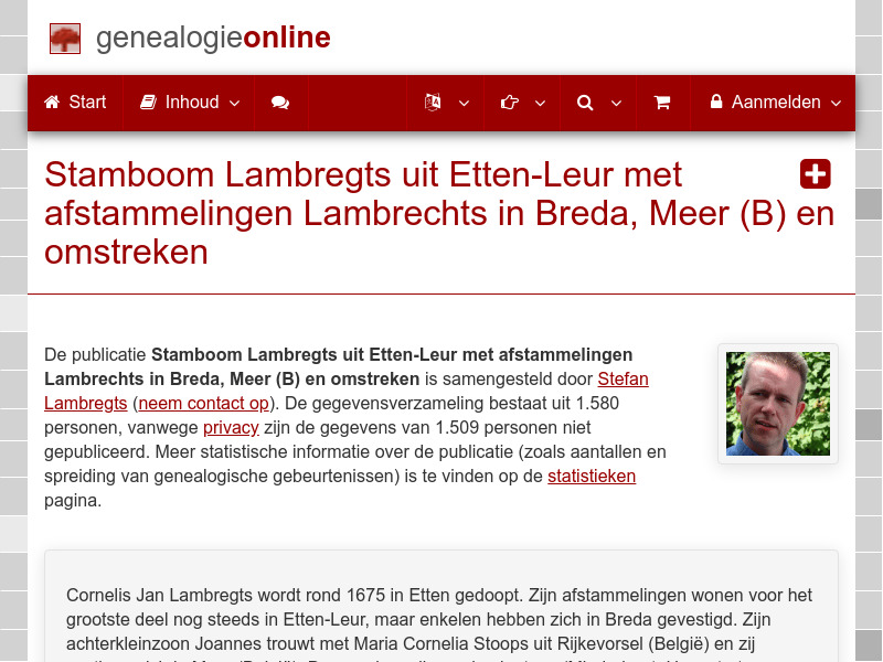 Screenshot van website