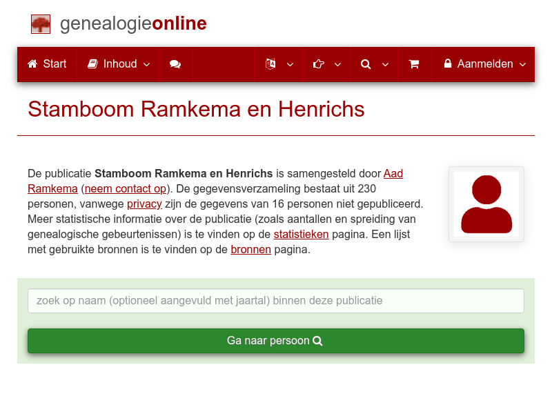 Screenshot van website