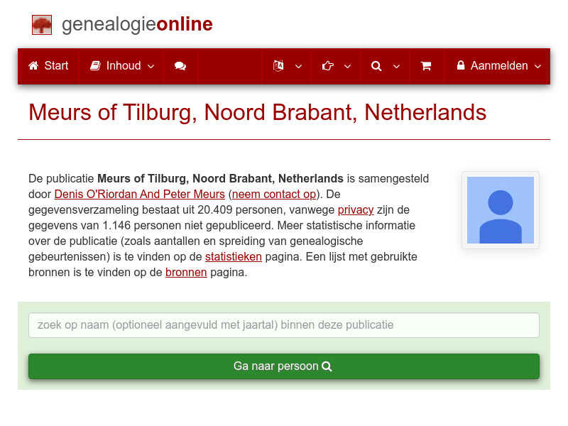 Screenshot van website