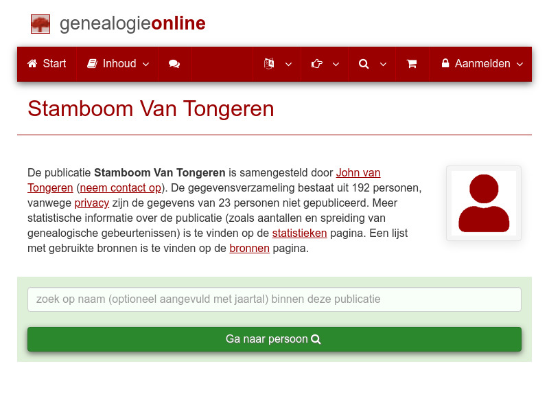 Screenshot van website