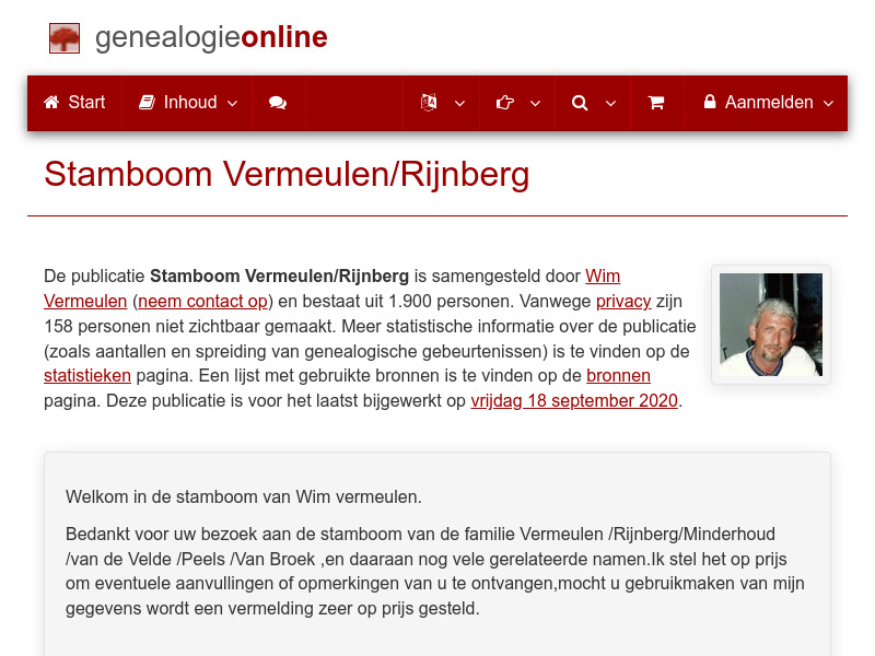Screenshot van website