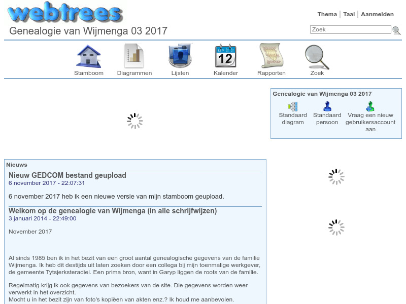 Screenshot van website