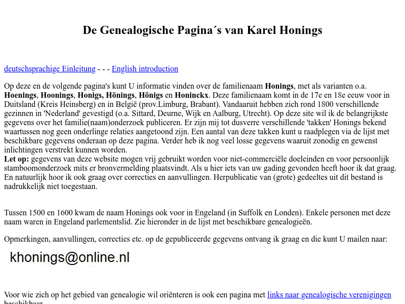 Screenshot van website