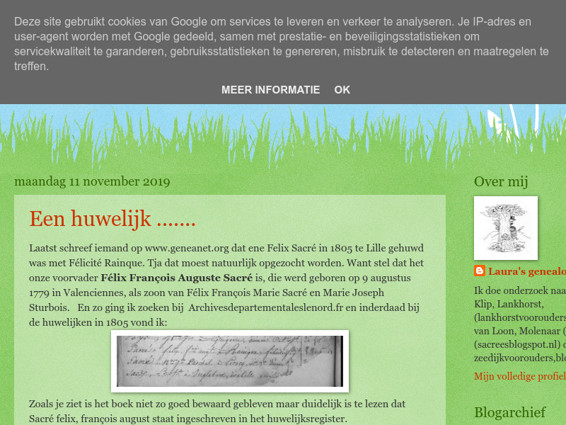 Screenshot van website