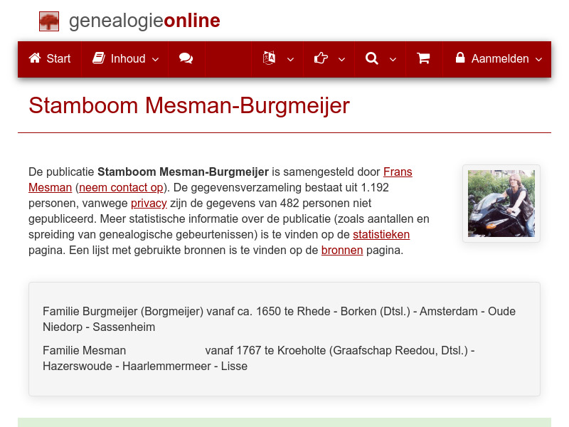 Screenshot van website