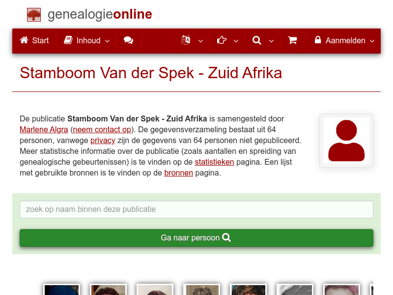 Screenshot van website