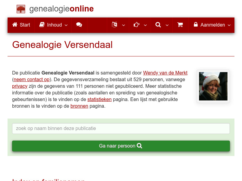 Screenshot van website