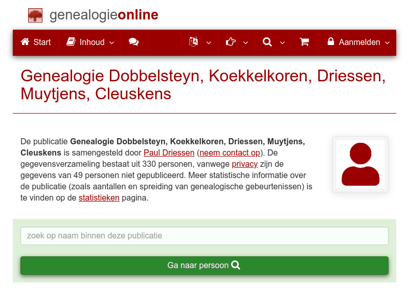 Screenshot van website
