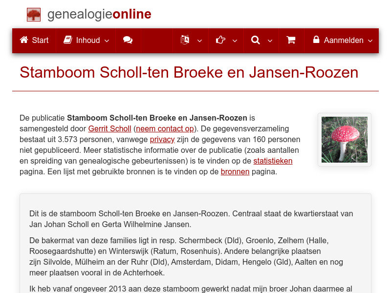 Screenshot van website