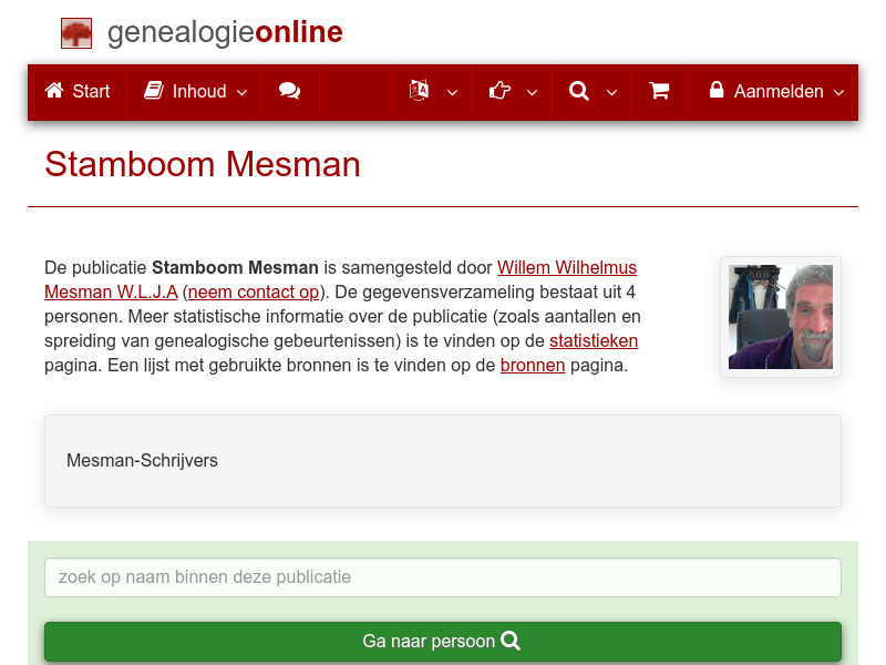 Screenshot van website