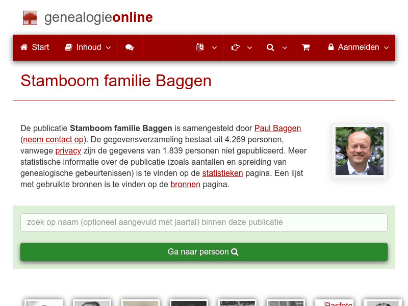 Screenshot van website