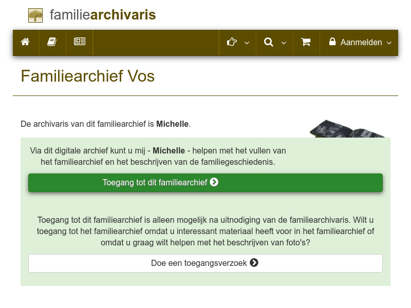 Screenshot van website