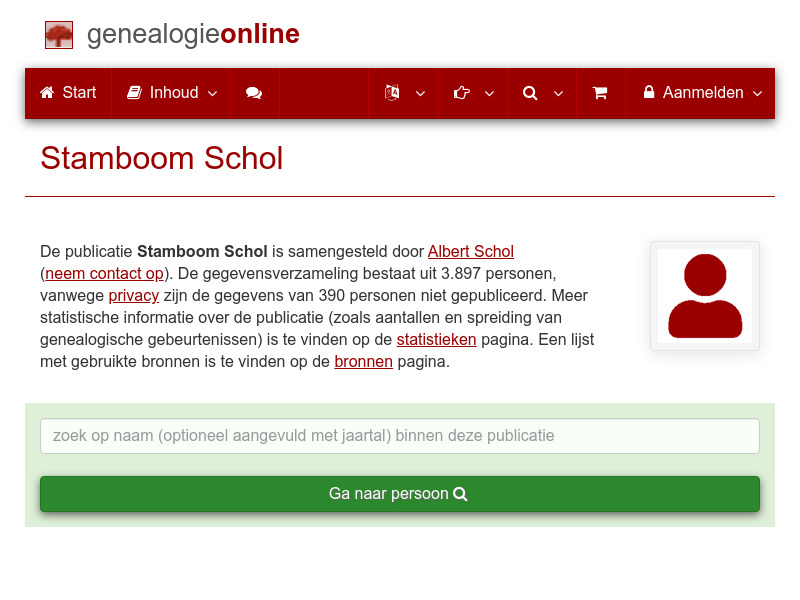 Screenshot van website