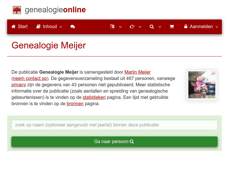 Screenshot van website