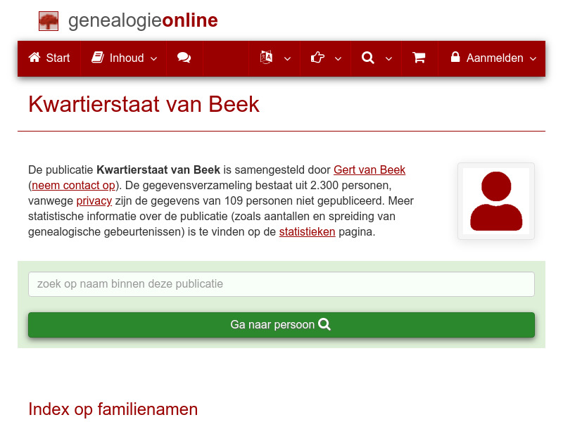 Screenshot van website