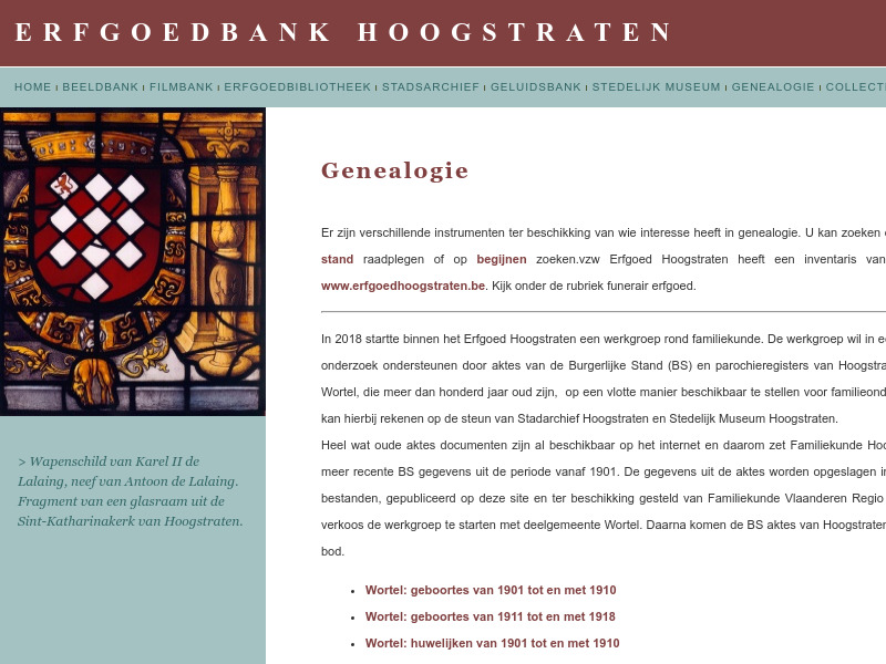 Screenshot van website