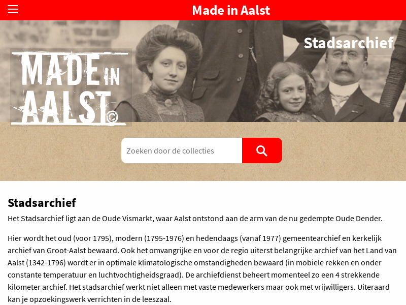 Screenshot van website