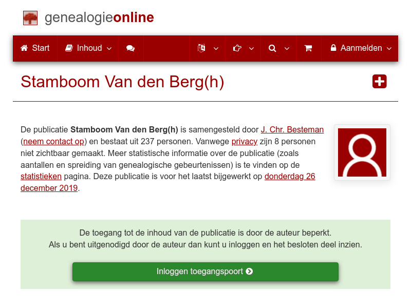 Screenshot van website