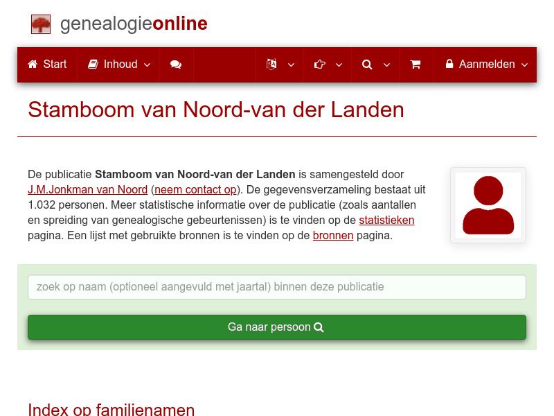 Screenshot van website