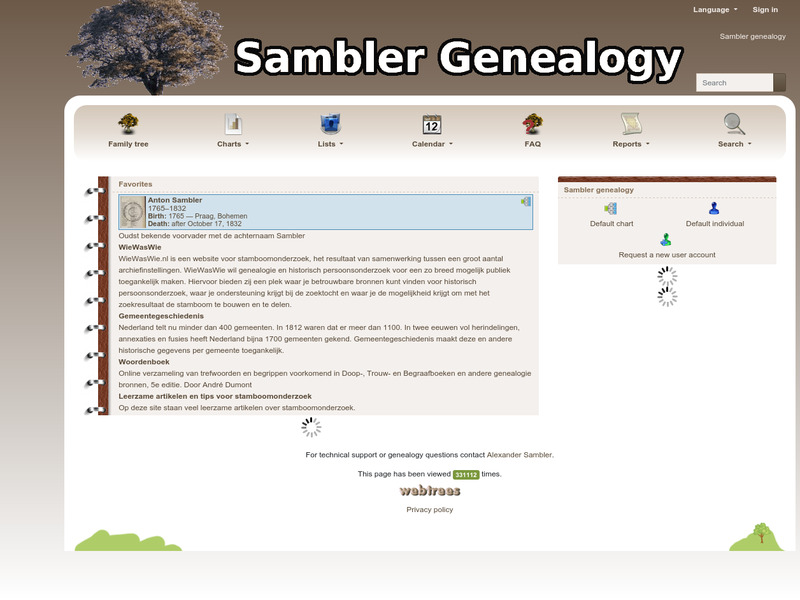 Screenshot van website