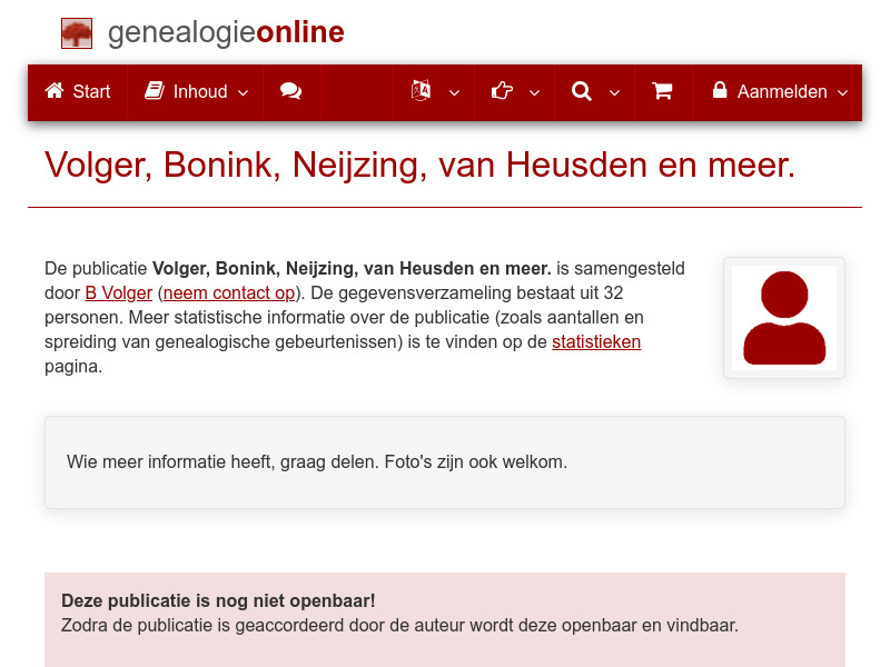 Screenshot van website