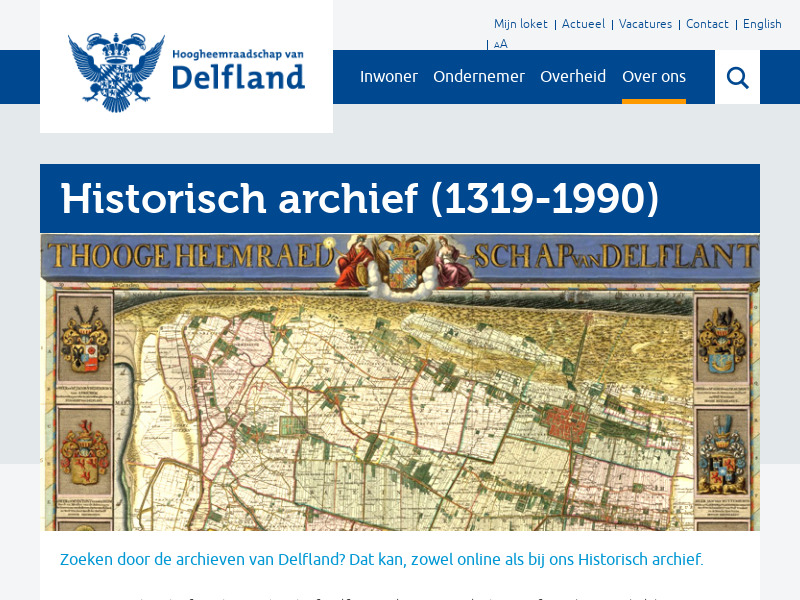 Screenshot van website