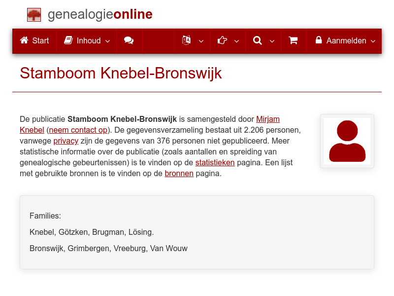 Screenshot van website
