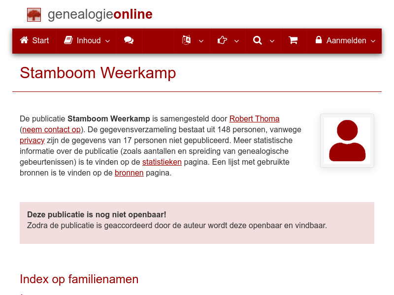 Screenshot van website