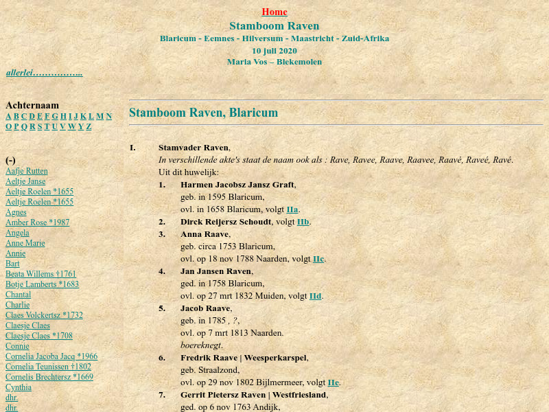 Screenshot van website