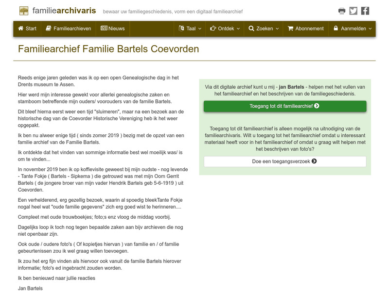 Screenshot van website