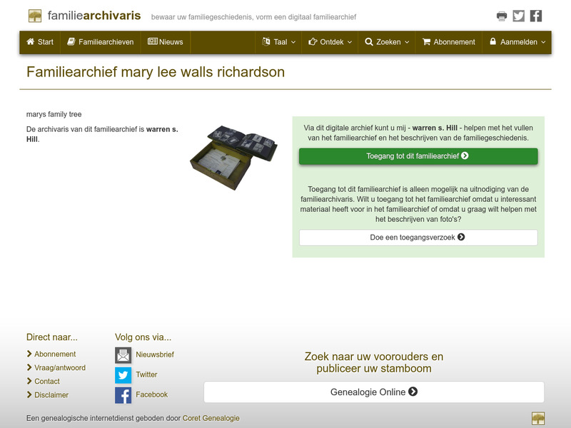 Screenshot van website