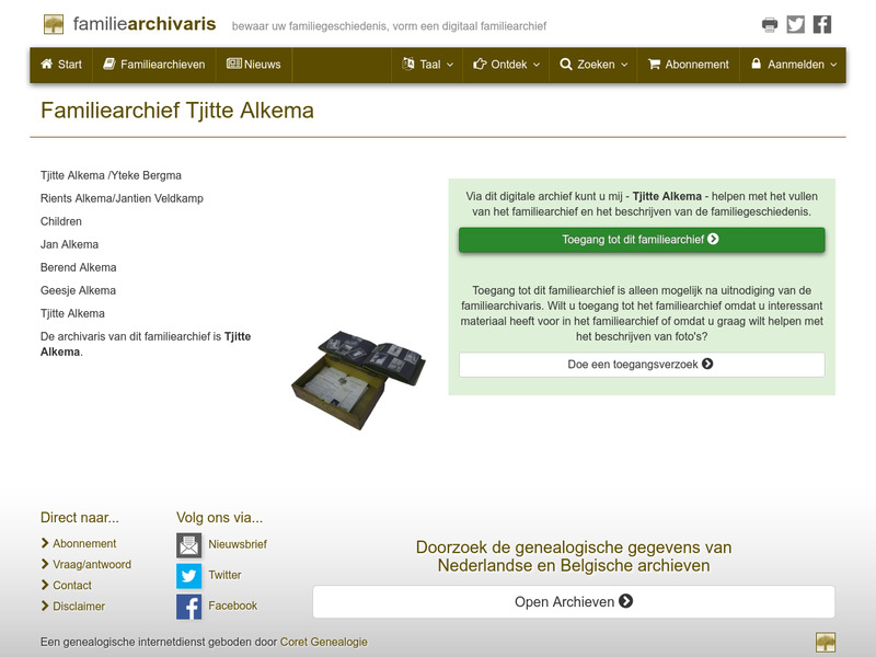 Screenshot van website