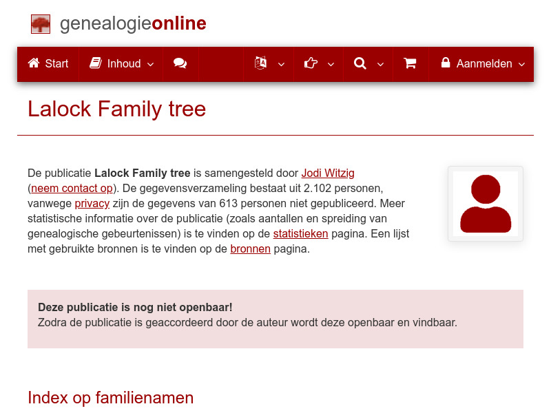 Screenshot van website