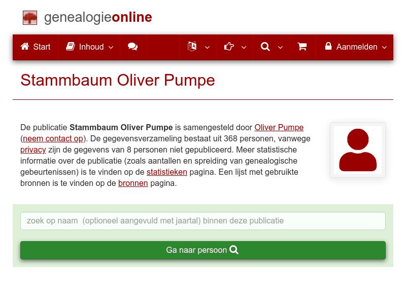 Screenshot van website