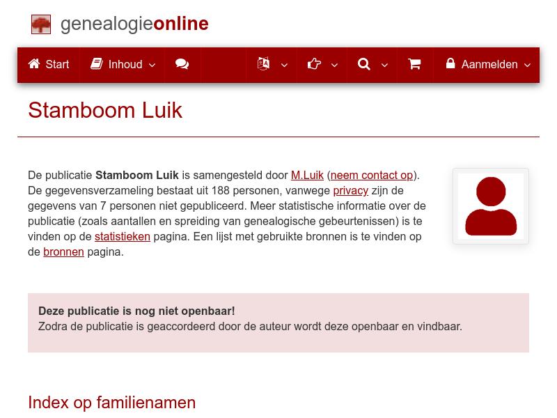 Screenshot van website