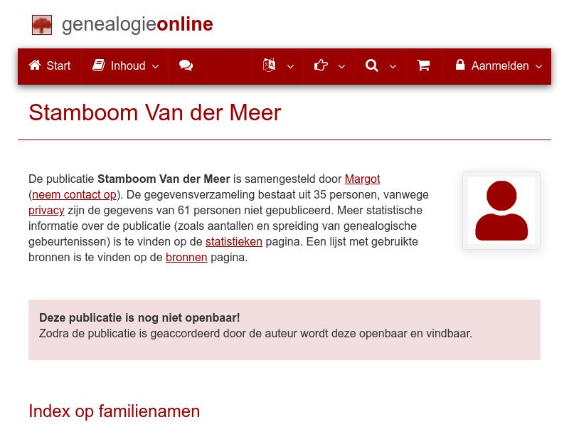 Screenshot van website