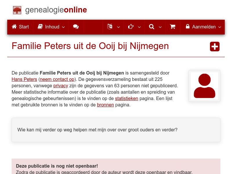 Screenshot van website