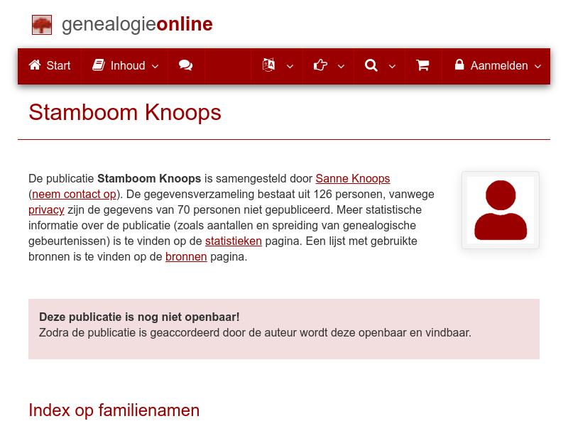 Screenshot van website