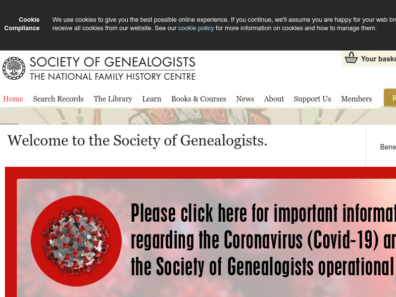 Screenshot van website